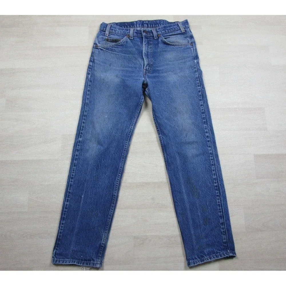 Vintage 80s Levis 505 Jeans Mens (32x30) Orange Tab Bootcut Distressed - Picture 1 of 16